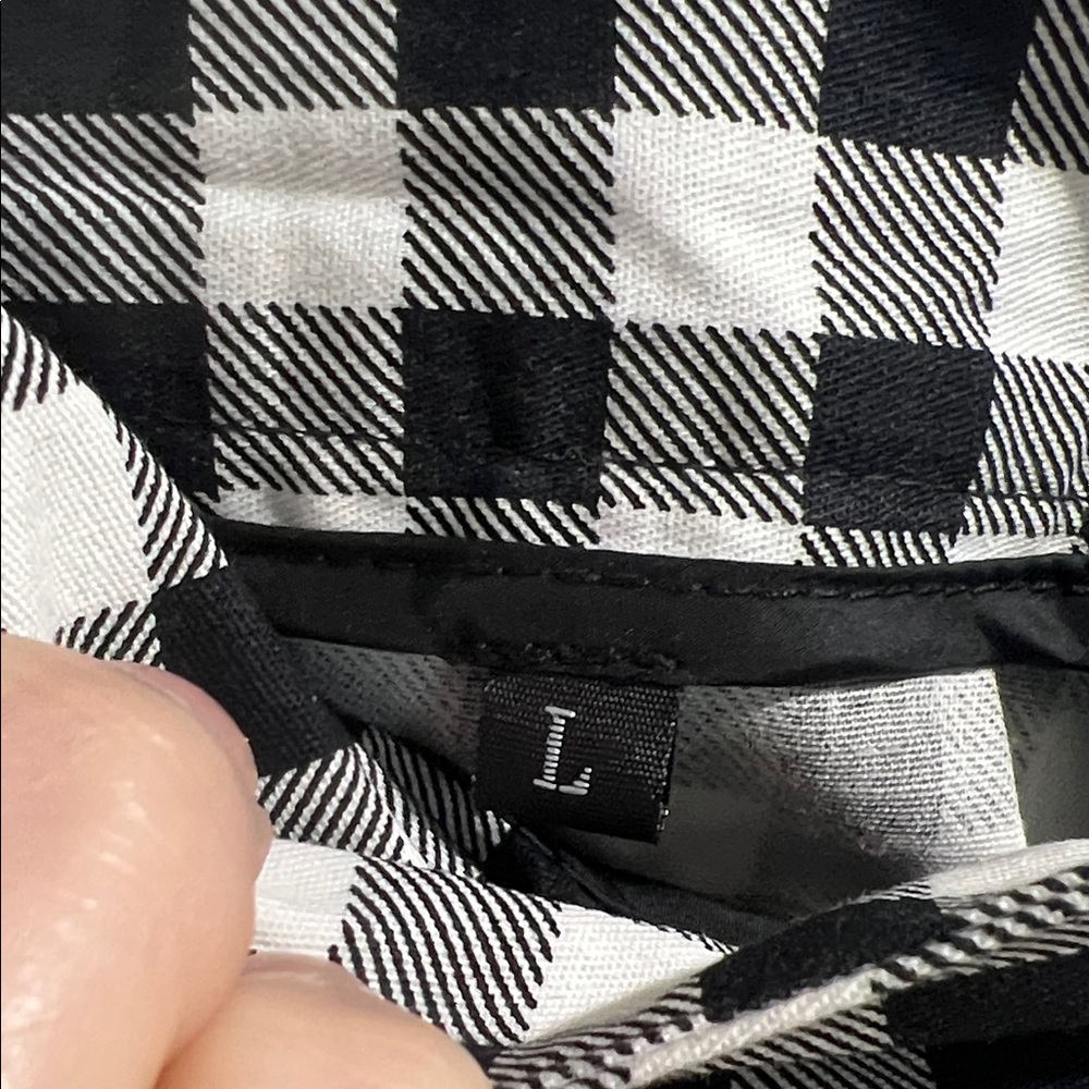 Classic Black and White Checkered Skirt circle L womens - Picture 6 of 6